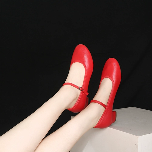 Танцевальная обувь женская квадратная танцевальная туфли, стрельба из мягкой нижней красной туфли танцев Niugo нижняя друг Plaza Dance Xinjiang