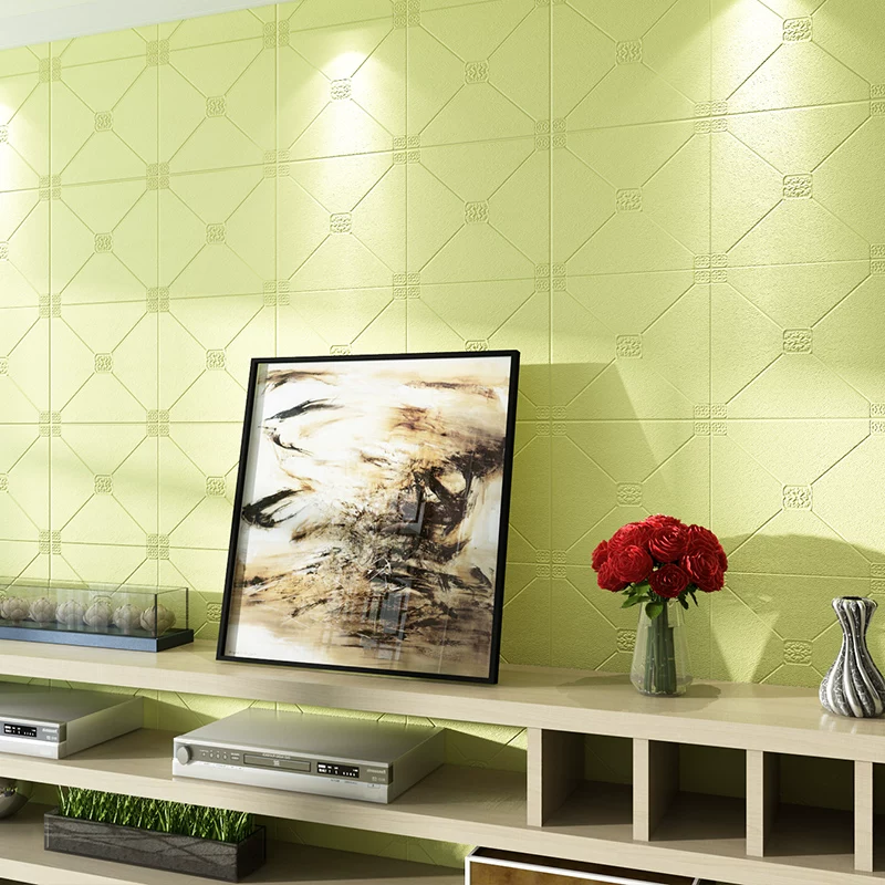 Self-adhesive three dimensional modern wallpapers on wall, 3D