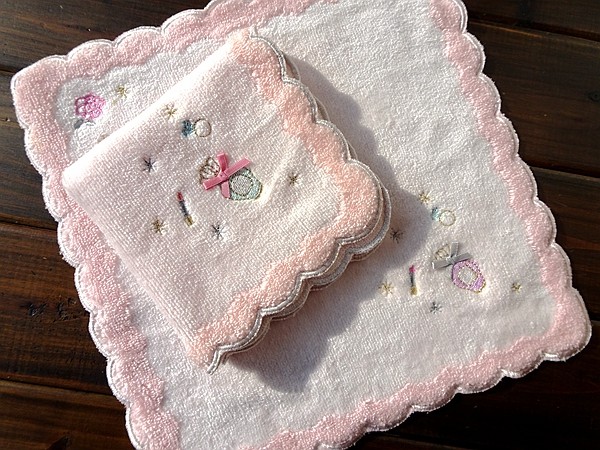 Foreign trade Export Japan Order pure cotton untwisted embroidered towel handkerchief with small square towel 25CM thick solid soft overvalue-Taobao