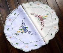 Foreign trade polyester blend embroidered American vintage fabric placemats bottle mat hand towel 35x45CM two-color value