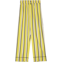 Embrys counter new product pure cotton thin straight trousers for women to wear outside striped home pants EL00540