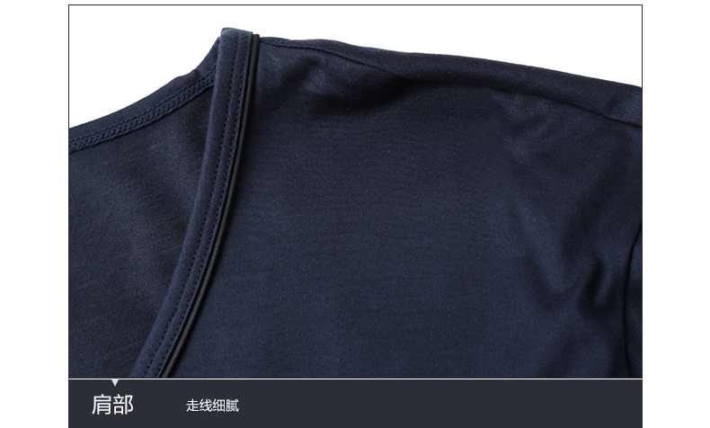 Áo thun cotton cổ chữ V mùa thu và mùa đông cho nam của Lifang là áo ấm thoải mái phục vụ đồ ngủ tại nhà hàng đầu UL0046 pijama ngắn tay