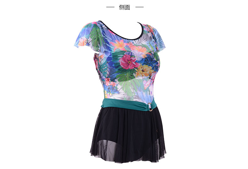 Cô Lilys Print Áo tắm một mảnh Váy bơi theo phong cách Beach Spa ES0871 - Bộ đồ bơi One Piece bộ đồ bơi nữ liền thân	