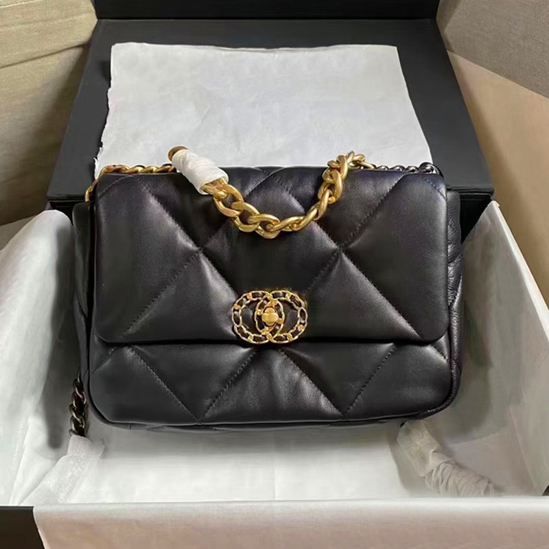 Bags for Women 2026 New Style Small Chanel-Style Lambskin Flap Bag 19Bag Quilted Chain Bag Single Shoulder Crossbody Cloud Bag