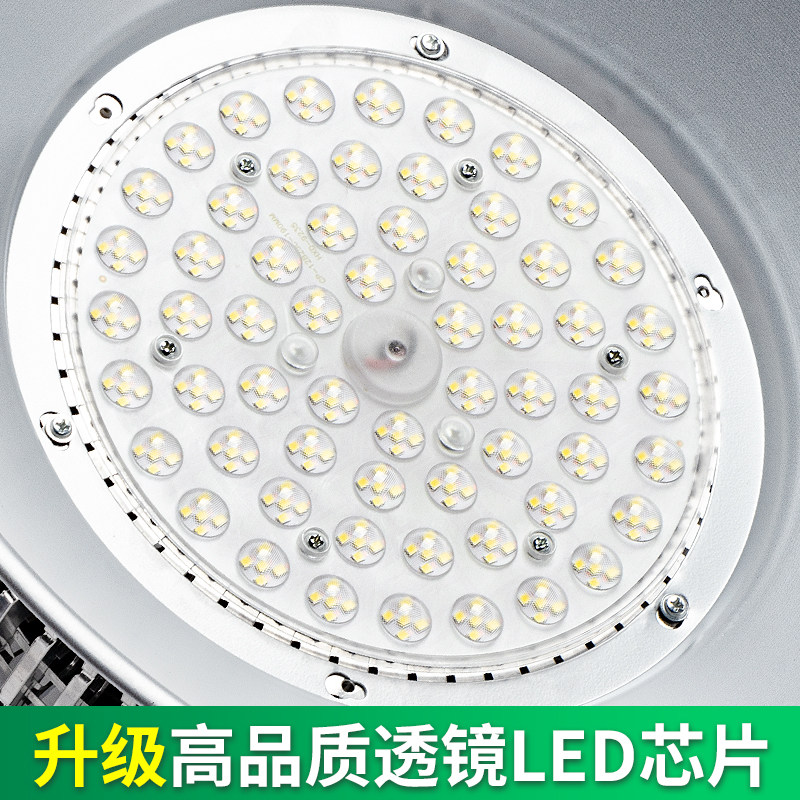 Full-Watt Led Industrial and Mining Light with Finned Heatsink for Factory, Warehouse, and Workshop Lighting, 200W Ultra-Bright Industrial High-Power Pendant Light