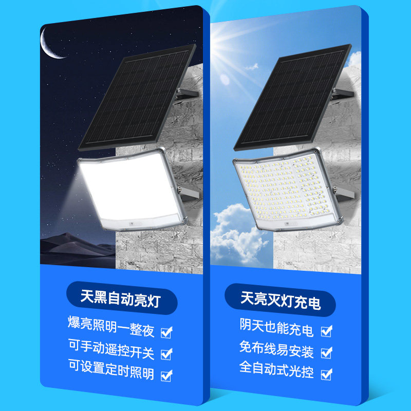 Bright Solar Floodlight Outdoor Waterproof Garden Light Household High-Power Ultra-Bright Sensor Led Lighting Street Light