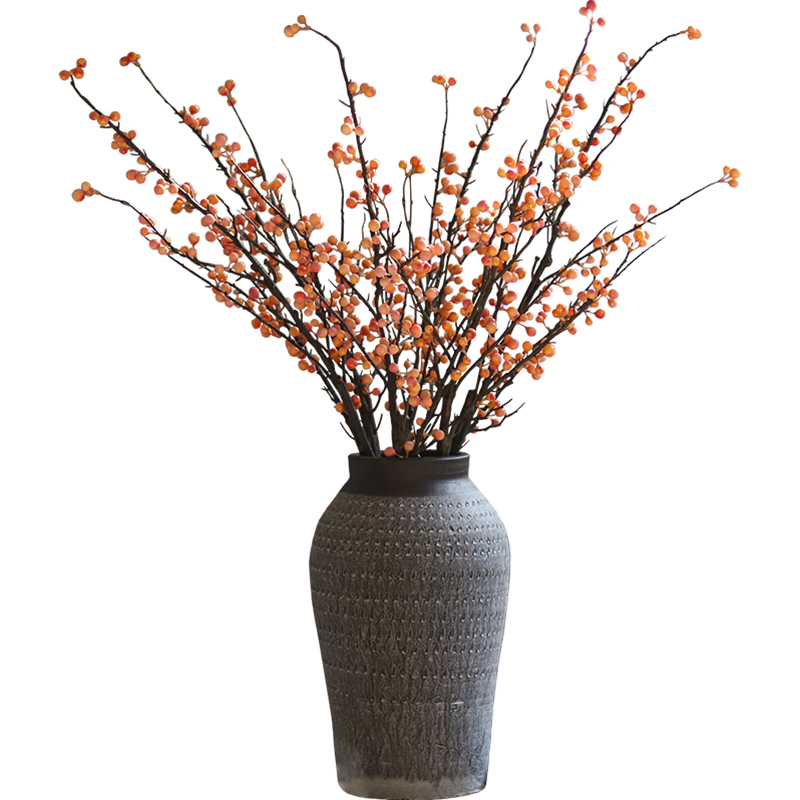 To embellish the manual POTS dry flower flower arranging flower implement coarse pottery vase flowerpot furnishing articles red clay earthenware jar imitation restoring ancient ways