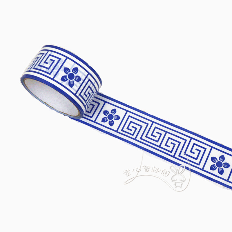 To embellish the kindergarten metope decorate tape stickers Chinese wind of blue and white porcelain decorative background wall stick DIY border