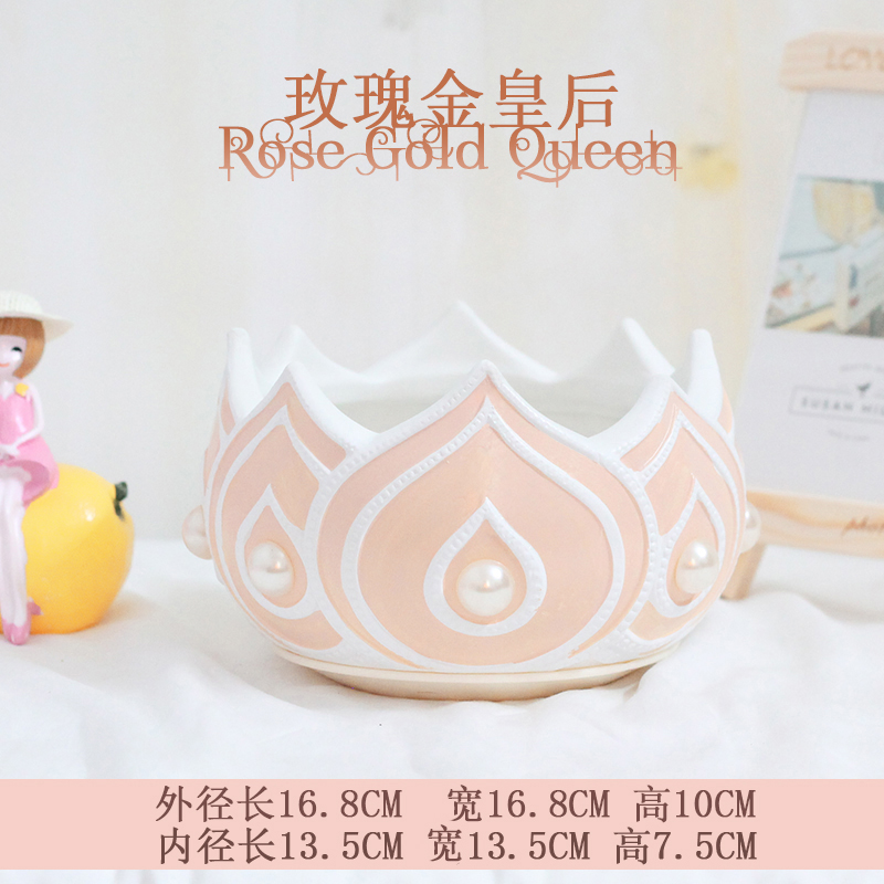 To embellish the indoor craft ceramic flower POTS with tray flowerpot flower girl cartoon small pure and fresh and creative, fleshy