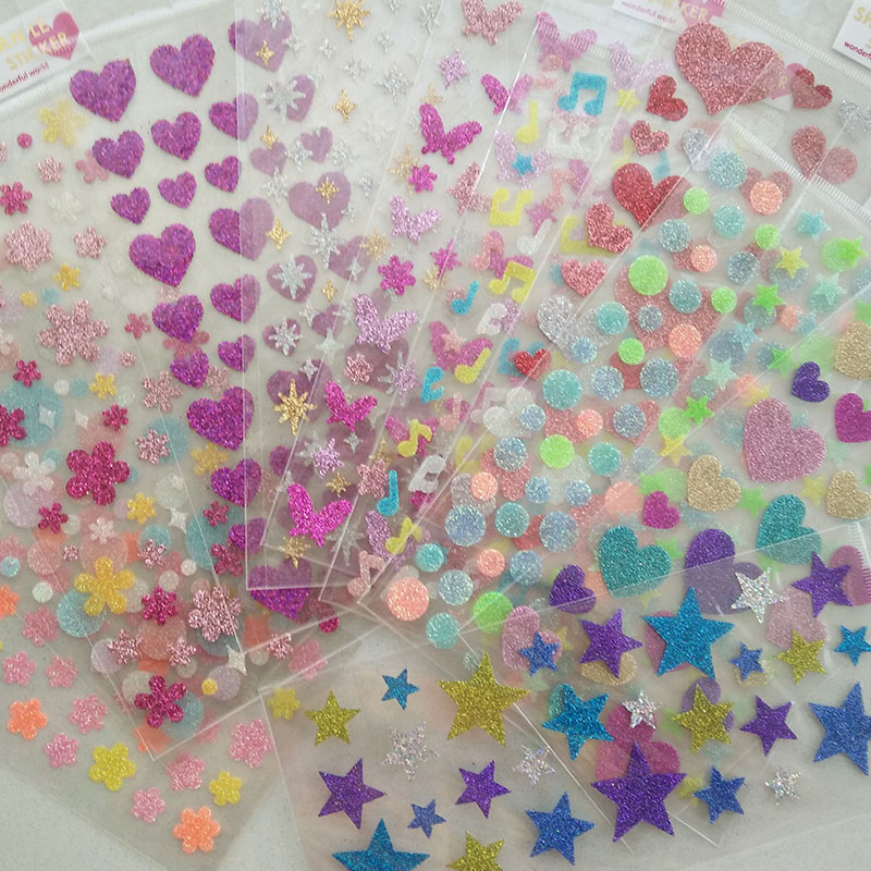 bling all-match star peach heart flower music butterfly decoration hand account baby diary gold sticker
