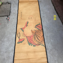 Antique made old word painting country painting Celebrity Landscape Painting Living Room Office Decoration Middle Hall Painting Scroll Painting Collection Big Belly Buddha