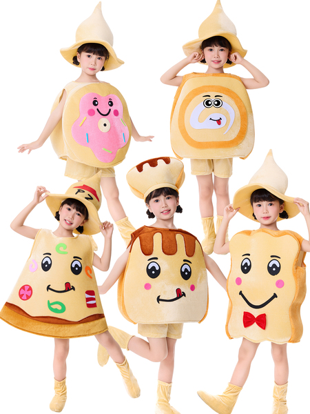Children's Food Cartoon Performance Costumes Pizza Fries Cola Burger Bread Children's Day Kindergarten Parent-Child Stage Performance — 4