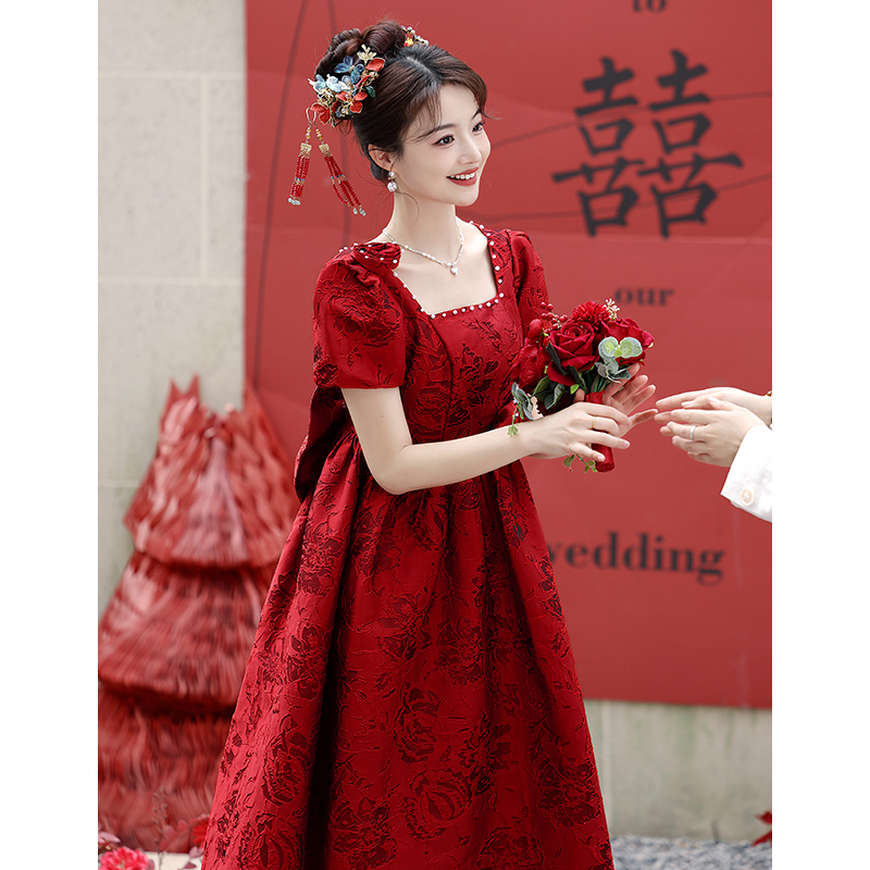 Maternity Toast Dress, Bride on the Run, Princess Engagement Dress, Plus Size, Fat Mm, Belly-Covering, French Style, Homecoming Casual Wear, Summer