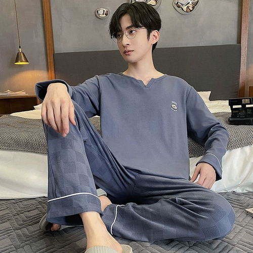 Хлопковая пижама для отдыха, осенний лонгслив, штаны, подходит для подростков