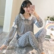 Đồ ngủ nữ mùa xuân, thu đông cotton dài tay phong cách hàn quốc tươi trẻ dễ thương sinh viên plus size phục vụ tại nhà bộ đồ hai mảnh mùa hè - Cha mẹ và con