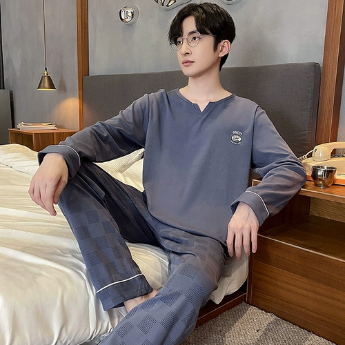 Хлопковая пижама для отдыха, осенний лонгслив, штаны, подходит для подростков