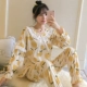 Đồ ngủ nữ mùa xuân, thu đông cotton dài tay phong cách hàn quốc tươi trẻ dễ thương sinh viên plus size phục vụ tại nhà bộ đồ hai mảnh mùa hè - Cha mẹ và con