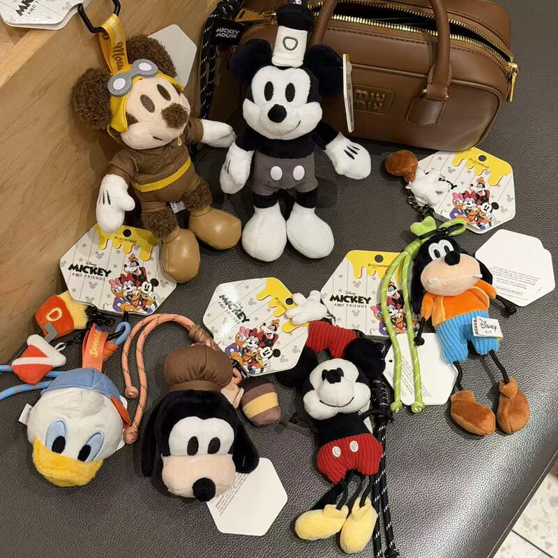 Authentic Cute Mickey Mouse Plush Toy Doll Bag Pendant Mickey Keychain Accessory Gift for Best Friend