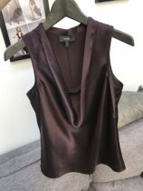 Qiao Qiao self-retaining heavy silk satted sleeveless collar spot