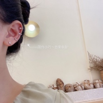 925 Pure Silver Pentagram Flash Drilling Zircon without ear Ear Osteoclaves is about small 100 Lapped Cool Personality Student Earwear