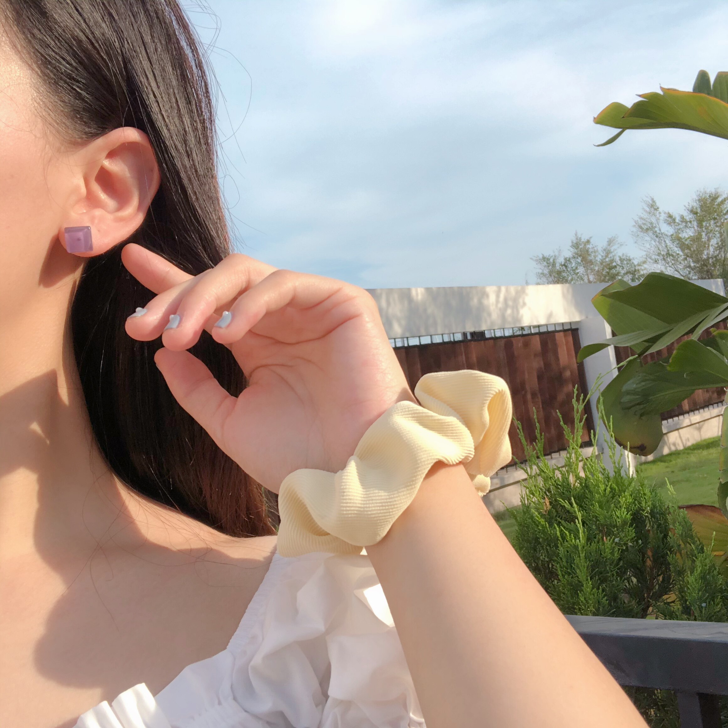 Super sweet ~ Gradient candy color sterling silver pin earrings Simple and compact 2020 new summer fresh and versatile earrings