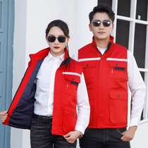 Winter clothing cold clothing thick cotton vest warehouse factory workwear horse clip express delivery warehouse handling clothing cotton waistcoat shoulder