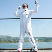 DOL Adult single and double board men and womens one-piece ski suit Ski equipment winter ski suit set elastic slim plus cotton