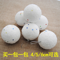 4cm snowball 5cm White Christmas ball 6cm Christmas tree decoration pendant 6 pack Christmas dress up buy one get one free