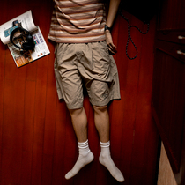 UrbanStandard Japanese basic overalls mens Tide brand loose Joker casual five-piece pants straight shorts