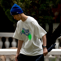 UrbanStandard Japanese Tide brand retro abstract print round neck short sleeve T-shirt men and women couples loose tee