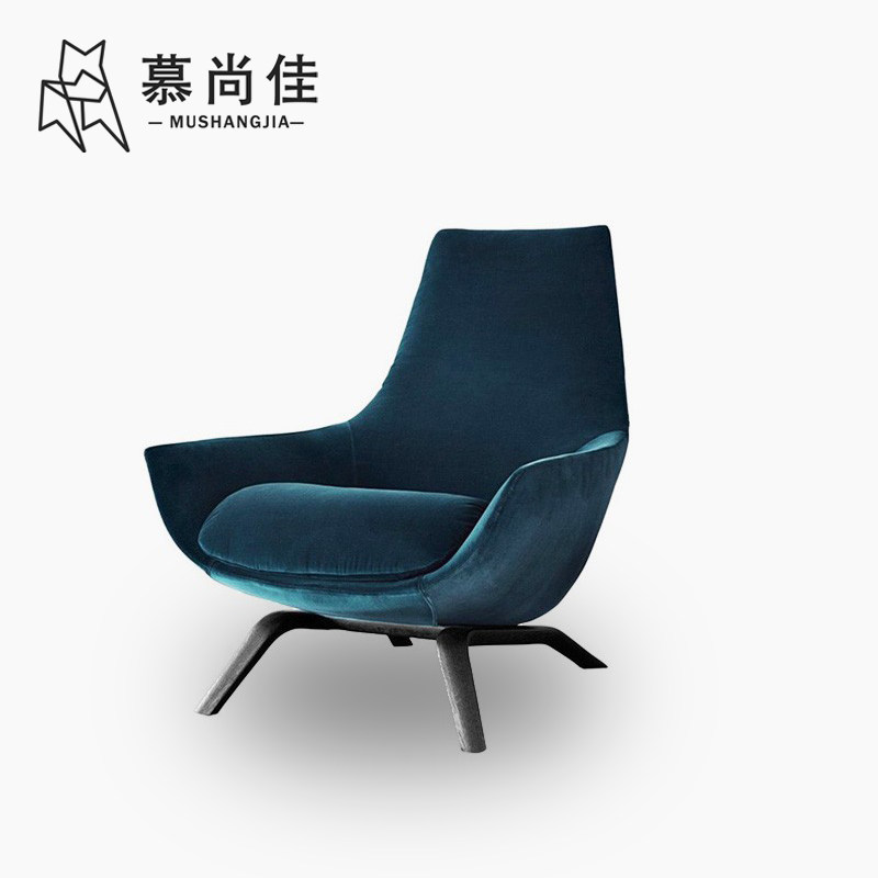 Nordic Soft Bag Fashion Single Sofa Chair High Back Lazy Sofa Chair Model Room Bedroom Balcony Leisure Lounge Chair