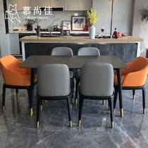 Nordic Light Extravaganza Marble Table Minima Modern Small Household Type Home Rectangular Dining Table Dining Room Backrest Chair