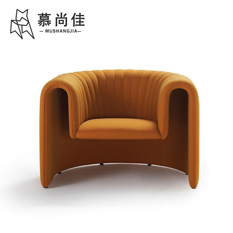 Modern minimalist small apartment fabric single sofa Nordic designer model room home living room U-shaped leisure chair