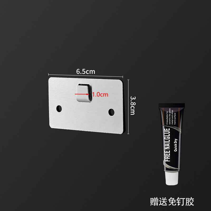 Stainless Steel Adhesive Hooks and Clips for Storage Racks, No-Drill Wall Stickers, Single and Double Hook Hanging Pieces