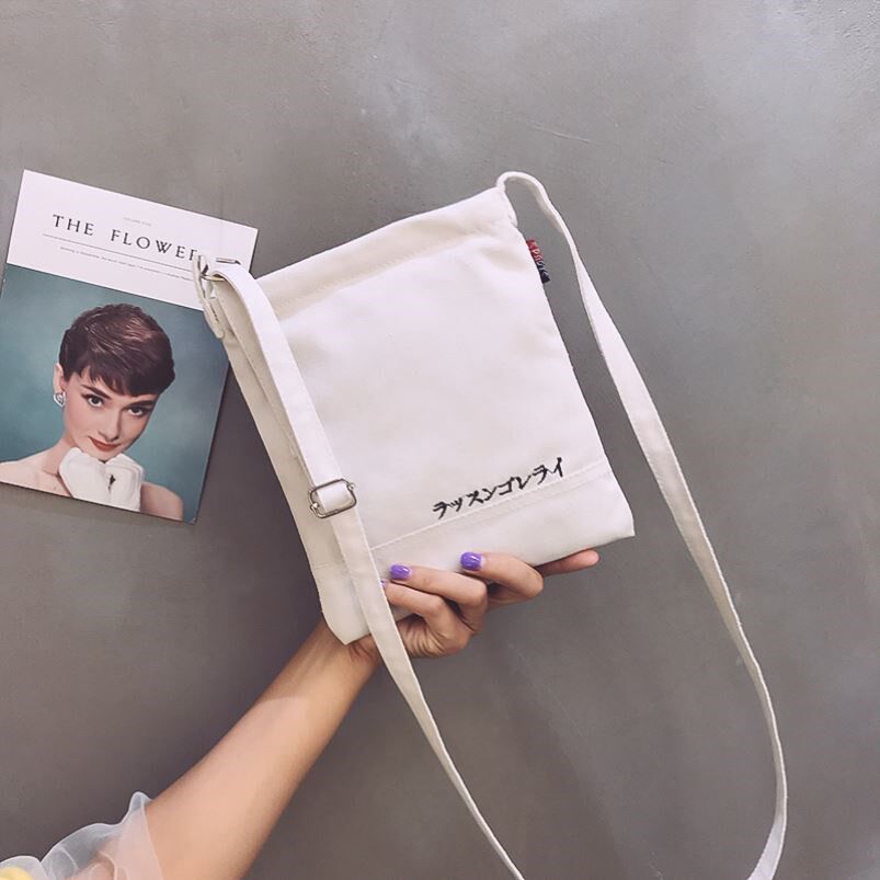 Mobile phone bag female messenger summer thin section small bag to carry at work to put mobile phone canvas simple and versatile storage zero