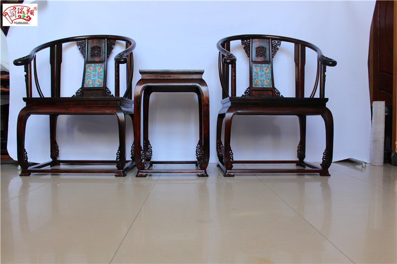Wang Shixiang Palace Chair Circle Chair Wang Lao Great Red Acid Branch Black Material Imperial Palace Chair Made of Honolulu-Honolulu