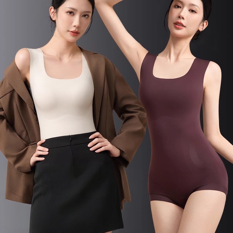 Back-Removable One-Piece Shapewear for Body Shaping, Tummy Control, Waist Cinching, Butt Lifting, Seamless Body Shaping Garment with Built-In Bra Pads
