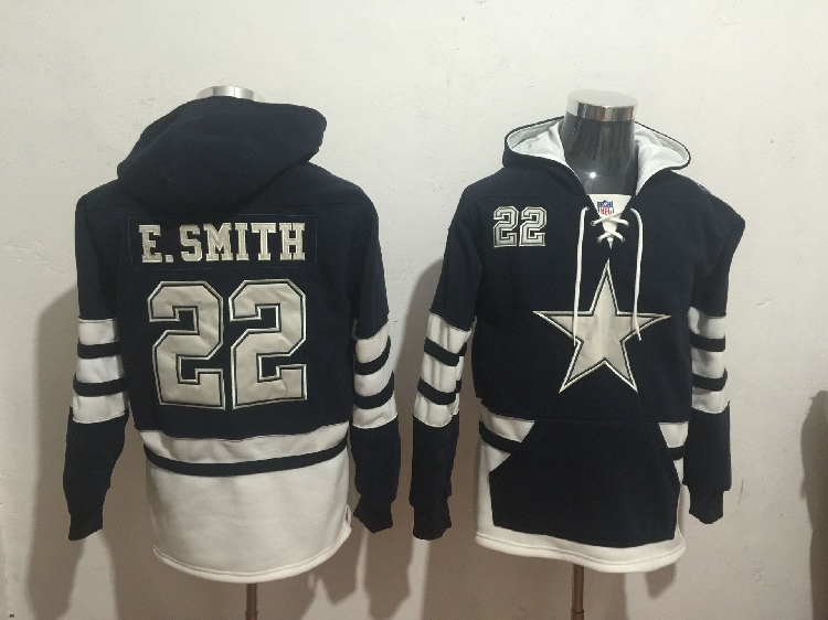 Quần áo bóng bầu dục áo len hoodie dài tay thêu mùa đông mã lớn hip hop cao bồi cao bồi 22 # E.SMITH - bóng bầu dục Mua bóng bầu dục