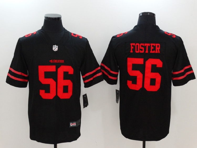 Quần áo bóng bầu dục huyền thoại người hâm mộ phiên bản ngắn tay áo hip hop cỡ lớn 49ers 49 người 56 # FOSTER - bóng bầu dục bóng rugby