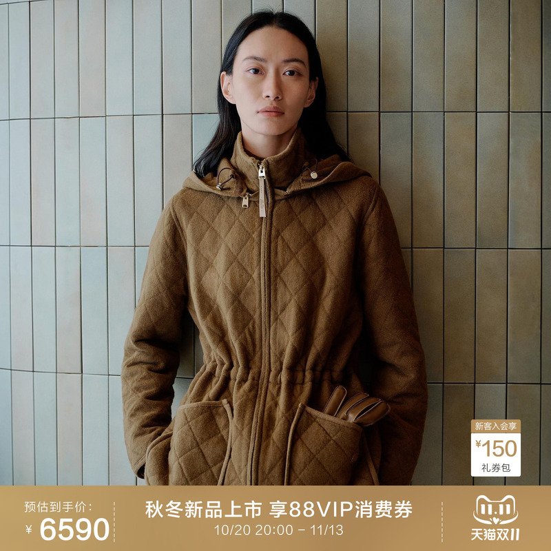 Ordos 1980 New Cashmere Hooded Double-Sided Yarn-Filled Women's Cardigan Jacket with Detachable Hood 26 Autumn and Winter Ordos 1980 New Cashmere Hooded Double-Sided Yarn-Filled Women's Cardigan Jacket with Detachable Hood 26 Autumn and Winter
