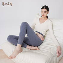 Ordos 1980 autumn and winter cashmere wool pants women thick inner wear leggings plush pants D296W1004