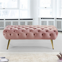 Nordic Metal Feet Sofa Pedantine American Velvet Pink Changing Shoes Stool Clothing Store Strip Bench Bedroom Bedstool