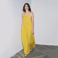 ZA2025 new summer women's ZW series charming linen blended round neck dress 4043068 300