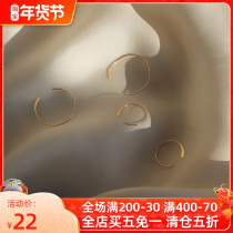 DD hypoallergenic premium double c earrings female French circle circle simple Joker raising ear hole 14K gold earrings