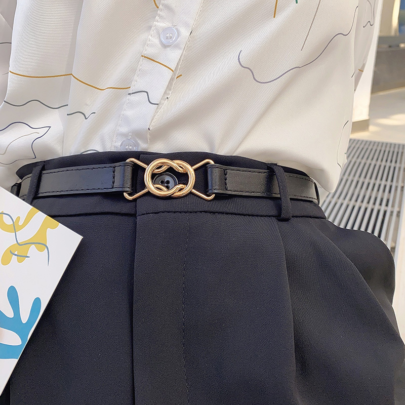 Women's Belt for Spring and Summer, Adjustable, Versatile, Suitable for Suits and Pants, Stylish Design, Half-Length Skirt, Jk Trendy Decorative Belt, Thin Leather Belt for Women