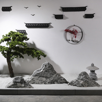 Natural Snowwave Stone slicing combined Chinese style garden Zen wilt Mountain stone waterscape Taishan stone Rocky Mountain View Stone