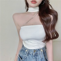 Sleeveless outside wearing sexy little harnesses woman in spring and summer lap with breast hanging neck vest with undershirt underwear wrapped in chest