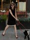 Hepburn-Style Mesh Splicing Black Dress for Women, New Summer Style, Petite French Sleeveless Age-Reducing Tank Dress