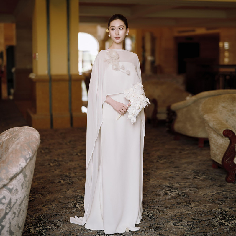 Bridal Toast Dress, High-End Light Luxury Niche Wedding Morning Gown, Women's New Chinese Style White Engagement Dress, Homecoming Casual Wear Bridal Toast Dress, High-End Light Luxury Niche Wedding Morning Gown, Women's New Chinese Style White Engagement Dress, Homecoming Casual Wear