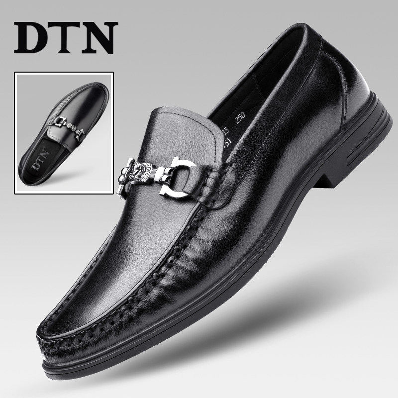 DTN beanie shoes men's leather breathable soft surface soft bottom driving shoes men's casual leather shoes a pedal business casual
